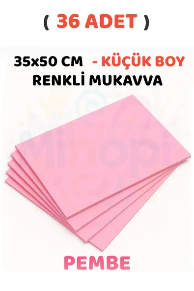 Pembe Renkli Mukavva 36 Adet 35x50 cm Sert Karton Mukavva ürün görseli