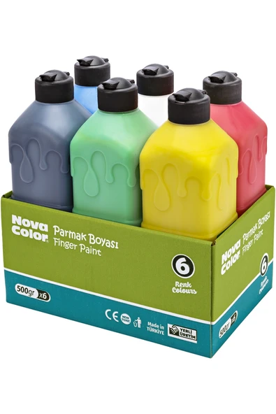 Parmak Boyası 6x500 ml Set - Kolay Silinebilir ürün görseli