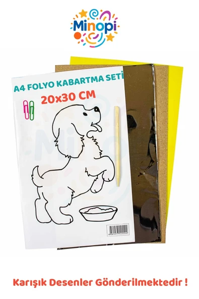 1 Paket Alüminyum Folyo Kabartma Seti 20x30 cm Karışık Desenler Aliminyum Folyo Seti Kabartma - Resim 2