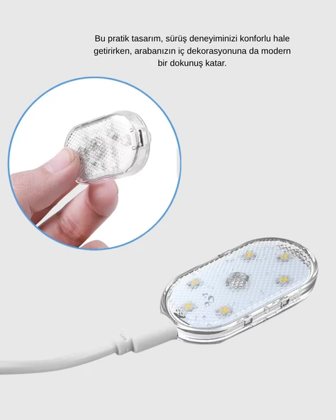 Manyetik Araba İçi Ambiyans LED Işık Seti – Kolay Montajlı ve Kablolara Gerek Yok - Resim 5