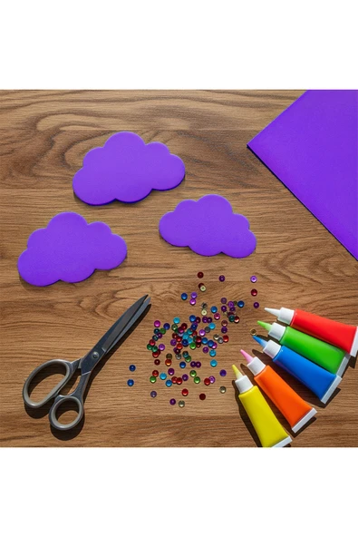 Mor Renkli Eva Süngeri 50x70 cm 10'lu Paket 1.5 mm - Resim 2