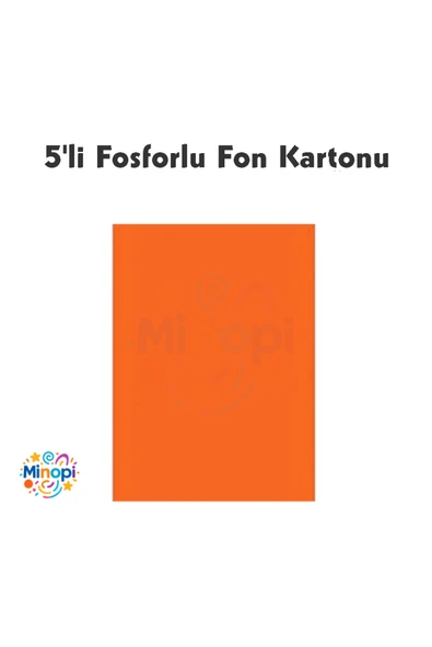 Fosforlu Fon Kartonu 50 X 70 120 G Turuncu Renk 5'li Rulo ürün görseli
