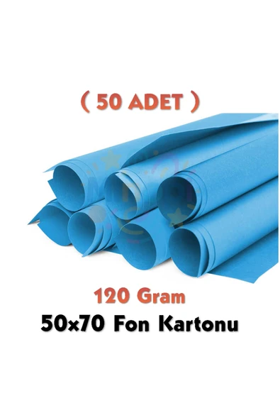 Koyu Mavi Fon Kartonu 50x70 cm 50'li Paket 120 gr Renkli Fon Kartonu ürün görseli