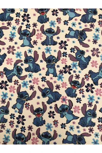 Yapışkanlı Stitch Karakterli Suni Deri  Kutu Kılıf Cüzdan Anahtarlık Kaplama  21x30 cm - Resim 2