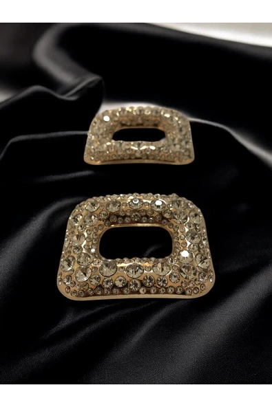 Dolgun Kristal Taşlı Metal Toka Ayakkabı Cüzdan Kemer Hobi Ürünleri İçin Aksesuar - Resim 4