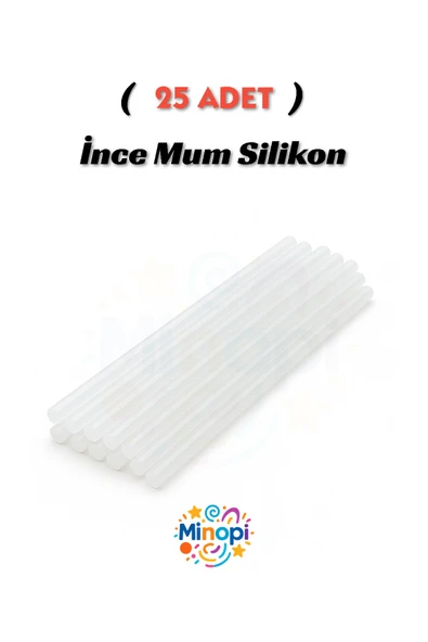 ( 25 Adet ) Mum Silikon Sıcak Silikon Şeffaf Silikon İnce Silikon 7 mm Standart ürün görseli