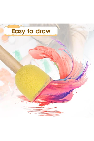 50 Paket - 4'lü Tampon Sünger Boya Süngeri - Resim 4