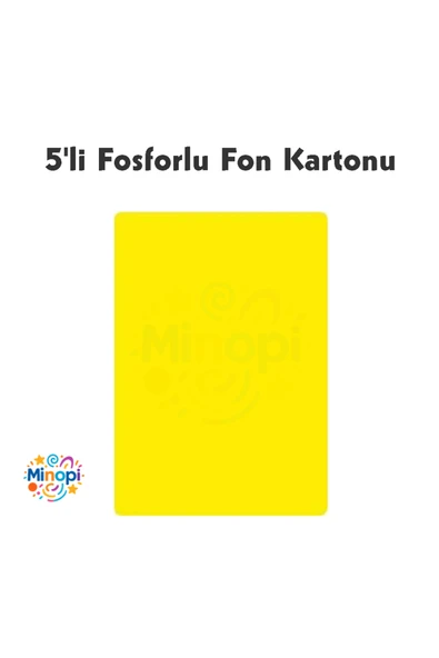 Fosforlu Fon Kartonu 50 X 70 120 G Sarı Renk 5'li Rulo ürün görseli