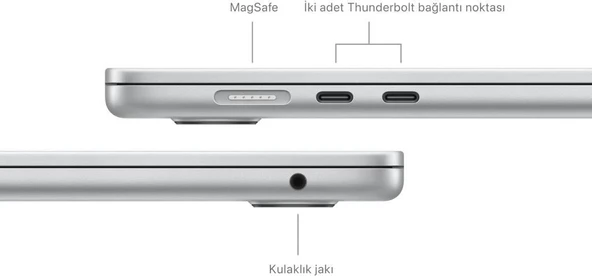 MacBook Air M3 16 GB 256 GB SSD 15.3" MC9E4TU/A Gümüş Outlet (Açıklamayı Okuyunuz) - Resim 3