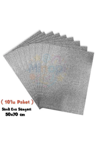 Gümüş Renkli Simli Eva Süngeri 50X70 cm 10'lu Paket 1.5 mm ürün görseli