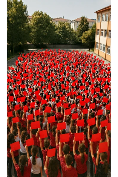 ( 10 Adet ) Vatan Battal Boy Çıtalı Kağıt Ata Bayrak Atatürk Bayrağı 20 x 30 cm - Resim 2