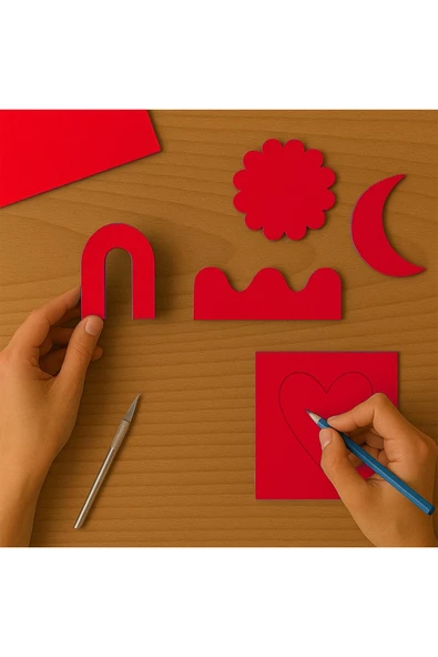 Kırmızı Renkli Mukavva 36 Adet 35x50 cm Sert Karton Mukavva - Resim 2