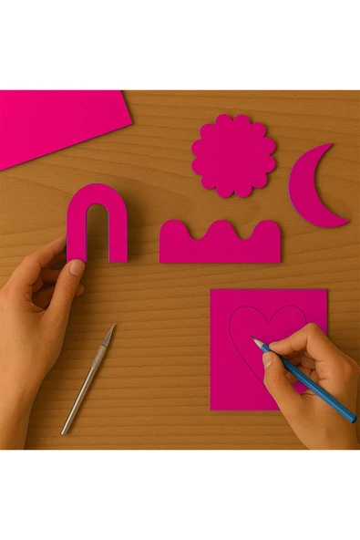 Fuşya Renkli Mukavva 6 Adet 50x70 cm Sert Karton Mukavva - Resim 2