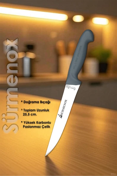 Sürmene Gri Serisi Mutfak Bıçak Seti Et Ekmek Sebze Meyve Bıçağı 4 Lü Set Günlük Kullanım HDS-109 - Resim 4