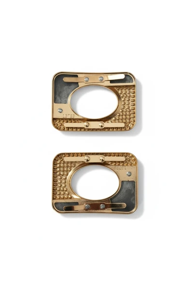 Metal Taşlı Toka Luxe Noir  Ayakkabı Terliki Sandalet ve Çanta Aksesuarı 6x4 cm - Resim 7