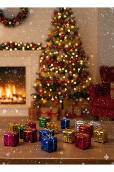 120 Cm Yılbaşı Çam Ağacı Seti | RGB Peri Led Işıklı Ve Yılbaşı Süsleri Paketi | Kar Spreyi | Noel - Resim 3