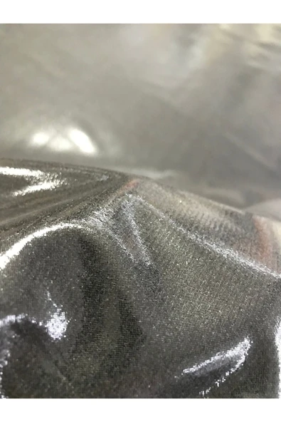 KumaşEvi Siyah Simli Parlak Kumaş Suni Deri Ayakkabı Çanta Hobi Ürünleri Için - Resim 3