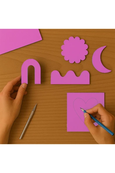 Pembe Renkli Mukavva 36 Adet 35x50 cm Sert Karton Mukavva - Resim 2