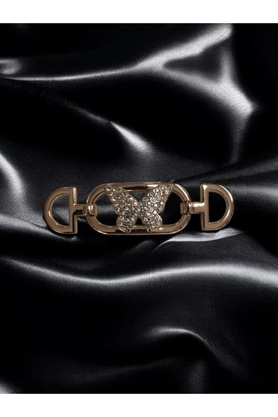 Kelebek Detaylı Kristal Taşlı Metal Aksesuar  Ayakkabı Çanta ve Hobi Projeleri İçin ürün görseli