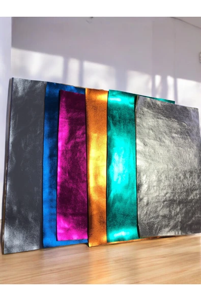 Kendinden Yapışkanlı Parlak Metalik Suni Deri Dekoratif Kaplamalar ( En 21 cm x Boy 30 cm ) - Resim 6