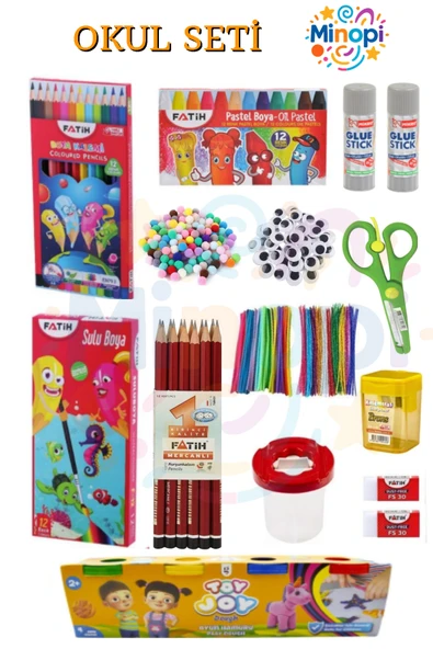 Kreş Anasınıfı Anaokulu Okul Kırtasiye Seti Okula Dönüş Seti 16 Parça Okul Seti - Fatih Marka ürün görseli