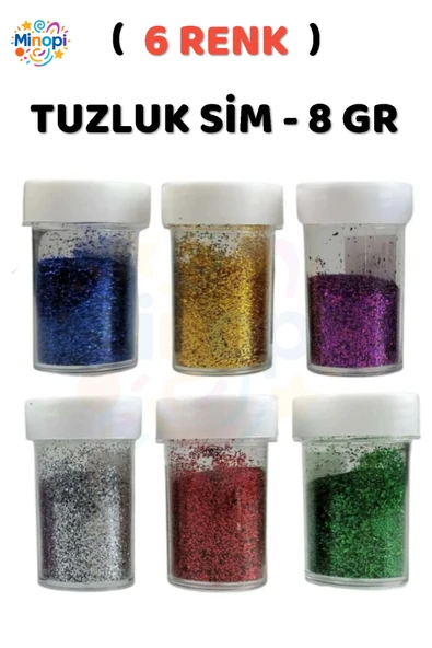 Renkli Toz Sim Tuzluk Şekilli Karışık Renk 6 Kutu ( 6 Adet ) ürün görseli