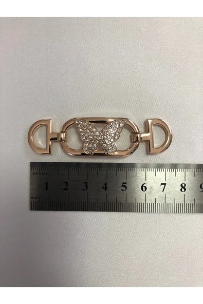 Kelebek Detaylı Kristal Taşlı Metal Aksesuar  Ayakkabı Çanta ve Hobi Projeleri İçin - Resim 5