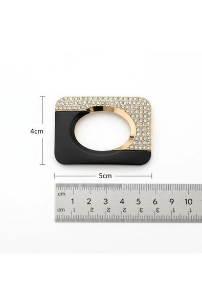 Metal Taşlı Toka Luxe Noir  Ayakkabı Terliki Sandalet ve Çanta Aksesuarı 6x4 cm - Resim 8