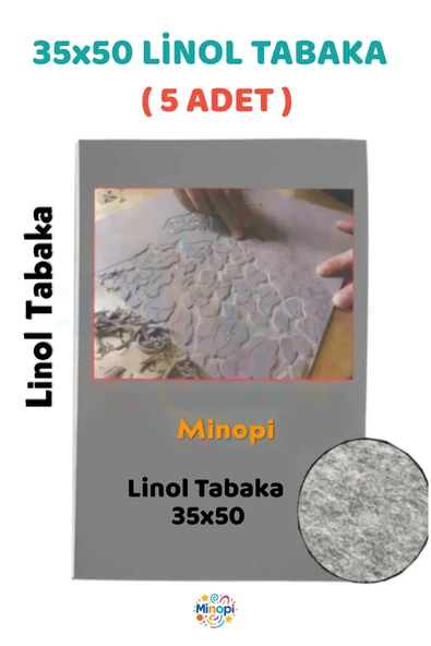 ( 5 Adet ) Linol Tabaka Levha 2,5 mm 35x50 Boyutunda 1. Kalite Linol Gri ürün görseli
