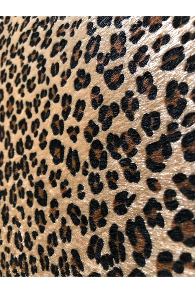 Yapışkanlı Tüylü Leopar Kumaş Ayakkabı Çanta Araç İçi Döşeme ve Hobi Ürünleri ( 21 x 30 cm ) - Resim 4
