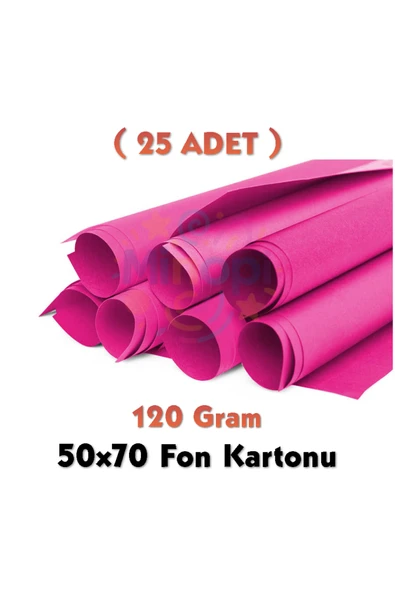 Fuşya - Koyu Pembe Fon Kartonu 50x70 cm 25'li Paket 120 gr Renkli Fon Kartonu ürün görseli