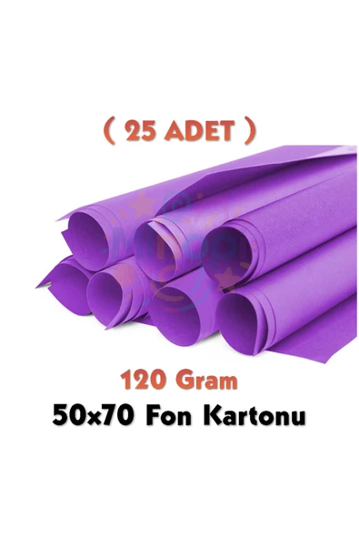 Mor Fon Kartonu 50x70 cm 25'li Paket 120 gr Renkli Fon Kartonu ürün görseli