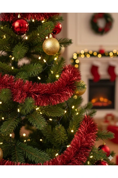 120 Cm Yılbaşı Çam Ağacı Seti | RGB Peri Led Işıklı Ve Yılbaşı Süsleri Paketi | Kar Spreyi | Noel - Resim 8