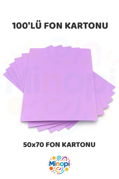 Lila Fon Kartonu 50x70 cm 100'lü Paket Renkli Fon Kartonu Kalın Büyük Boy ürün görseli