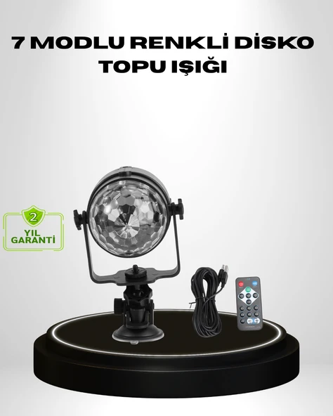 Ritme Duyarlı LED Disko Topu – Renkli Işık Gösterili Parti Lambası ürün görseli 1