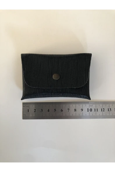 Simli Mini Kartlık Cüzdan  Para Kesesi Kart Tutucu Çıtçıtlı Model 10x7 cm - Resim 6