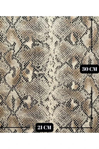 Kendinden Yapışkanlı Yılan Baskı Suni Deri- Ayakkabı Çanta Araç İçi Döşeme Hobi Ürünleri 21 x 30 cm ürün görseli 1