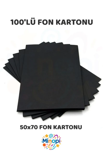 Siyah Fon Kartonu 50x70 cm 100'lü Paket Renkli Fon Kartonu Kalın Büyük Boy ürün görseli