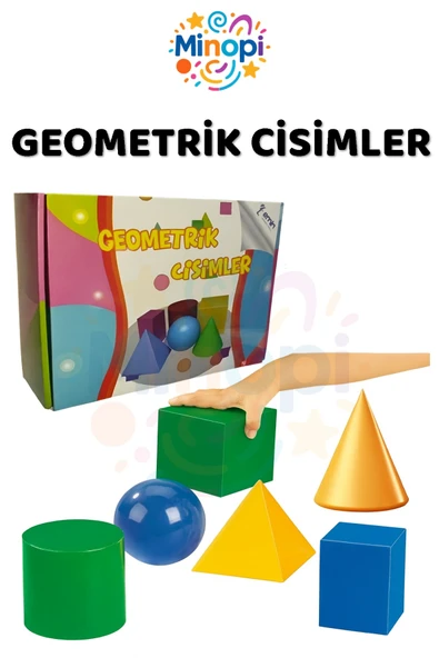 Geometrik Cisimler ve Şekiller Büyük Boy 1 Paket Matematik Ders Materyali 10 cm 6 Parça Prizma Küp ürün görseli