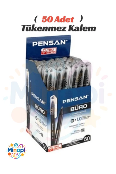 ( 50 Adet ) Pensan Büro Ofis Kalemi Siyah Tükenmez Kalem İnce Uçlu ürün görseli