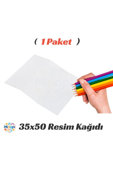 1 Paket 35X50 Resim Kağıdı Paketi 10'lu Sulu Akrilik Guaj Boya Hobi Tasarım ürün görseli