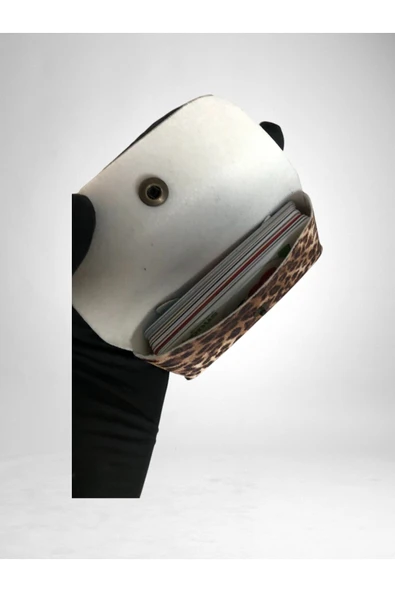 Leopar Desenli Mini Kartlık Cüzdan  Para Kesesi Kart Tutucu Çıtçıtlı Model 10x7 cm - Resim 7