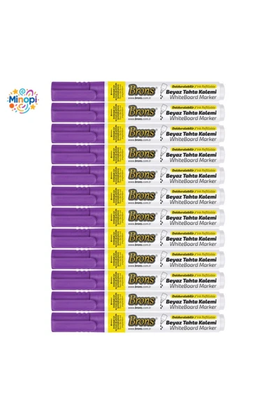 Mor Tahta Kalemi 12'li Set Doldurulabilir Yerli Beyaz Tahta Kalemi ürün görseli