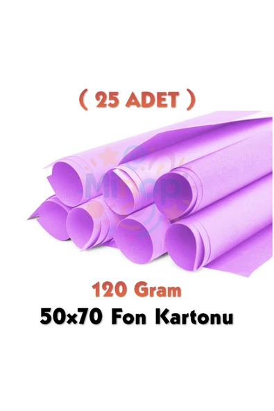 Lila Fon Kartonu 50x70 cm 25'li Paket 120 gr Renkli Fon Kartonu ürün görseli