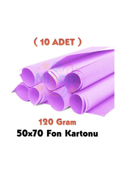 Lila Fon Kartonu 50x70 cm 10'lu Paket 120 gr Renkli Fon Kartonu ürün görseli