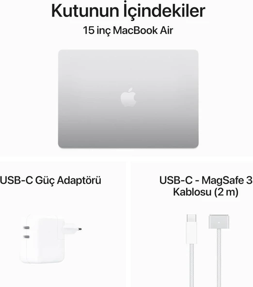 MacBook Air M3 16 GB 256 GB SSD 15.3" MC9E4TU/A Gümüş Outlet (Açıklamayı Okuyunuz) - Resim 4