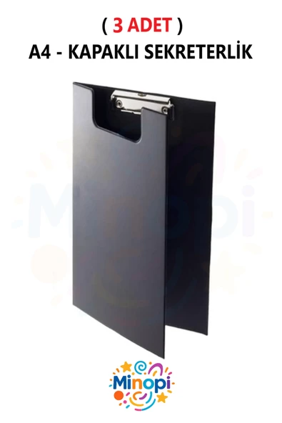 ( 3 Adet ) A4 Kapaklı Sekreterlik Klipsli Metal Mekanizmalı ürün görseli 1