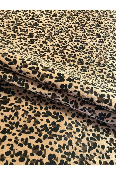 Tüylü Leopar Suni Kumaş Ayakkabı Çanta Kendin Yap ve Hobi Projeleri için Lüks Malzeme (1M) - Resim 4