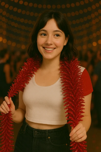 Kırmızı Yılbaşı Garland Doğum Günü Simi Çam Ağacı Süsü 200 Cm Boyuna Boyuna Asılan Süsleme Sim - Resim 2