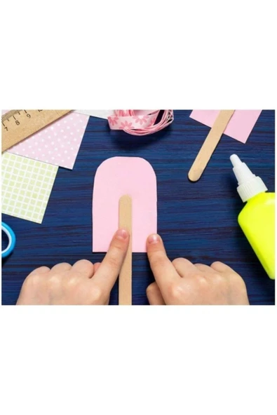 40 Paket Natural İnce Dondurma Çubuğu Paketi 50'li Abeslang Tahta Dil Çubuğu - Ağda Spatulası - Resim 5